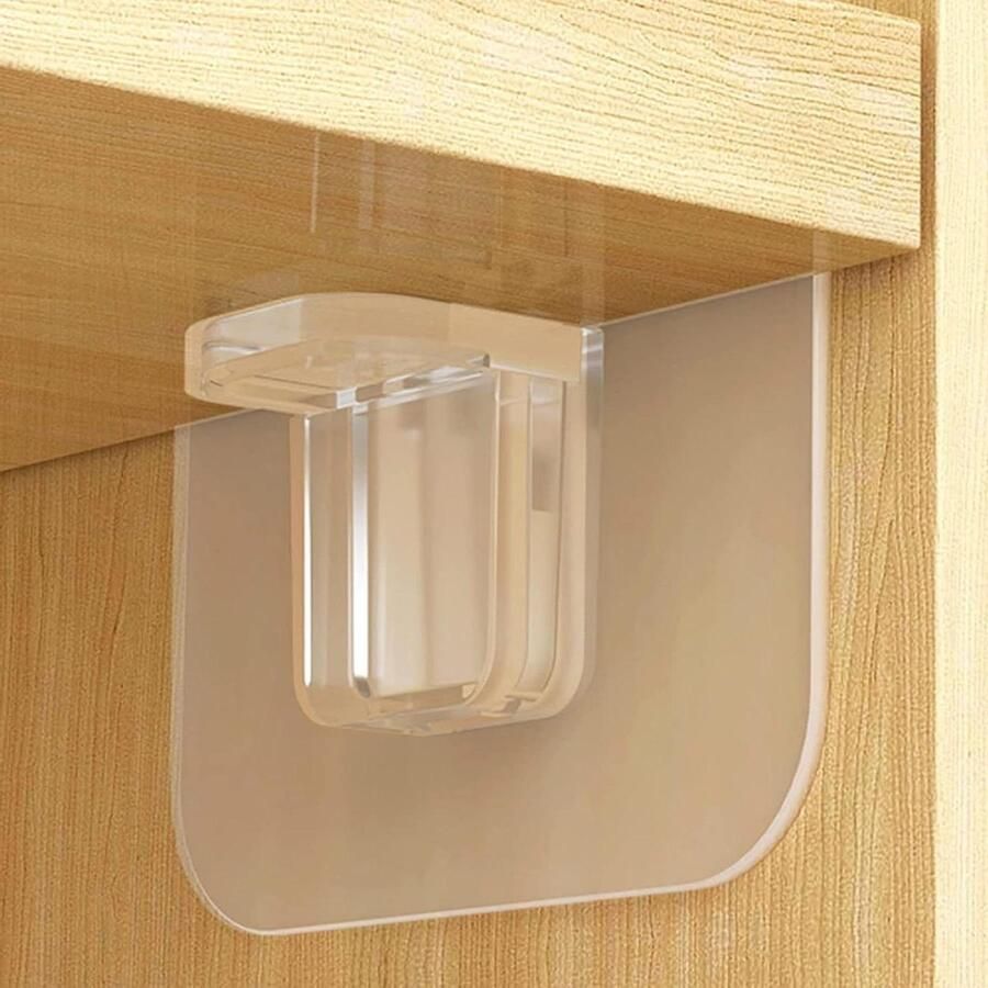 Inovra Plus Zwevende Plankhouders (16 stuks) Zelfklevende Plankbeugels voor Kledingkast en Opbergrek Wandhaken voor Glashouder