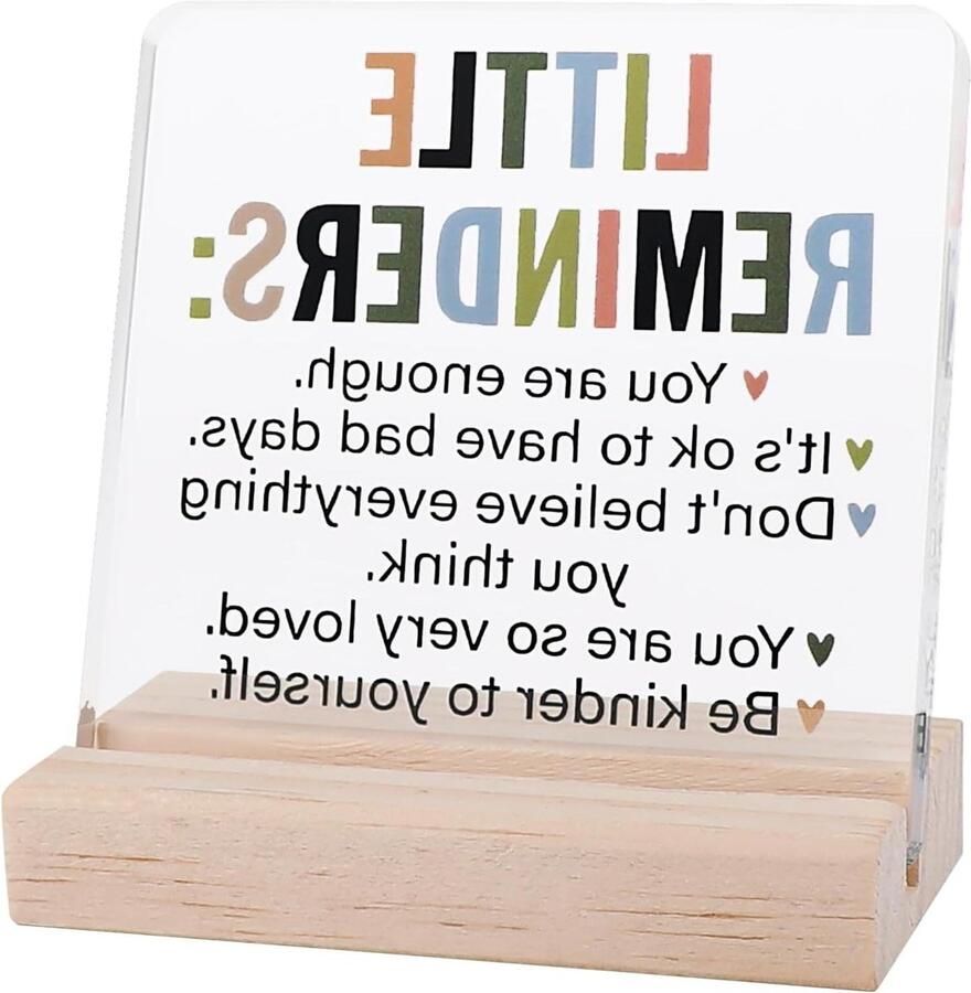 Inspirerend bureau decoratief bord met houten standaard voor werknemers en collega's Motiverende geschenken voor op kantoor Acryl helder design met grappige boodschap Kleine herinnering voor vrienden Bureau tafel plank