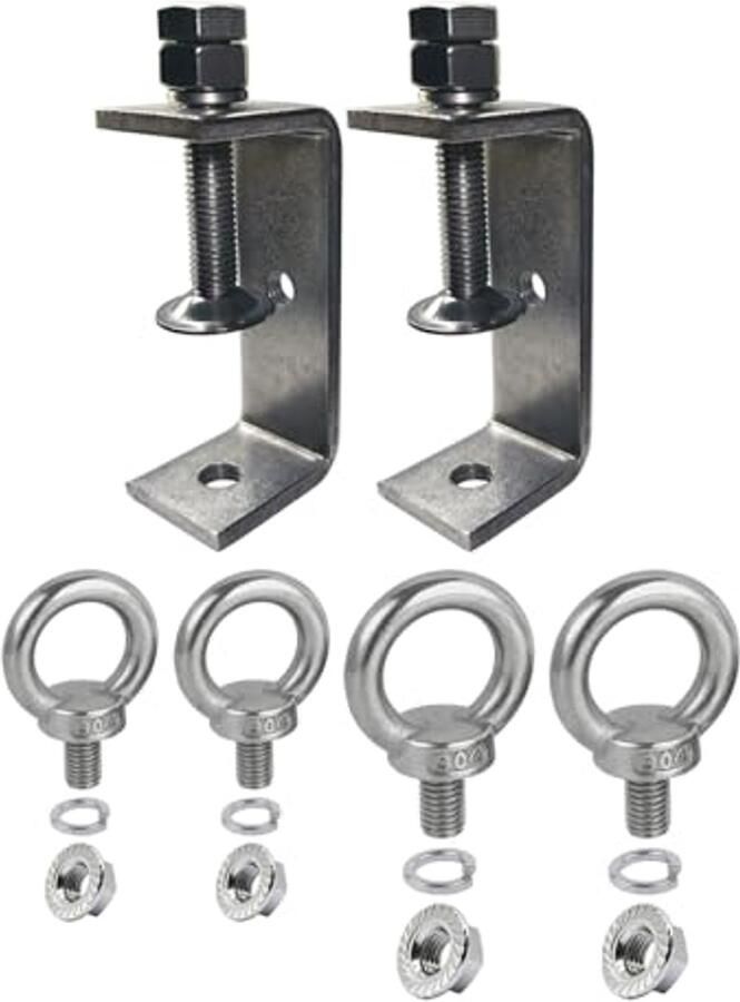 Instelbare C-klemmen set voor houtbewerking Roestvrij staal 40-70 mm klembereik (6-delig)