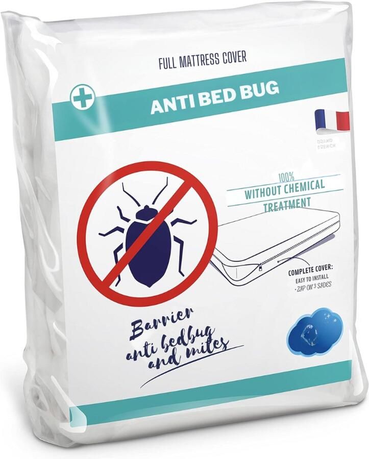 Integrale Matrashoes Wit 140 x 190 cm Anti-Bedwants en Anti-Mijt Beschermt je matras volledig Ritssluiting Geen chemische behandeling 25 cm dikte - Foto 2