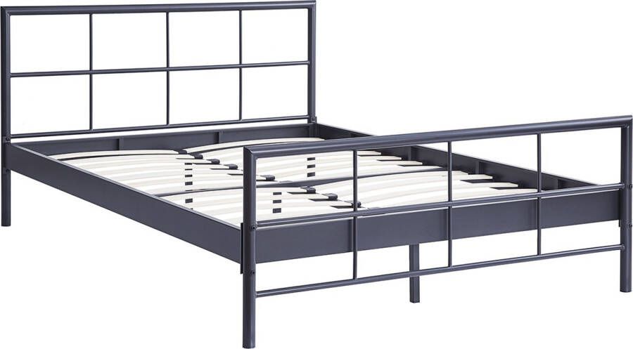 Interiax Lucas Bed Metaal Donkergrijs 140x200 cm Inclusief Lattenbodem - Foto 2