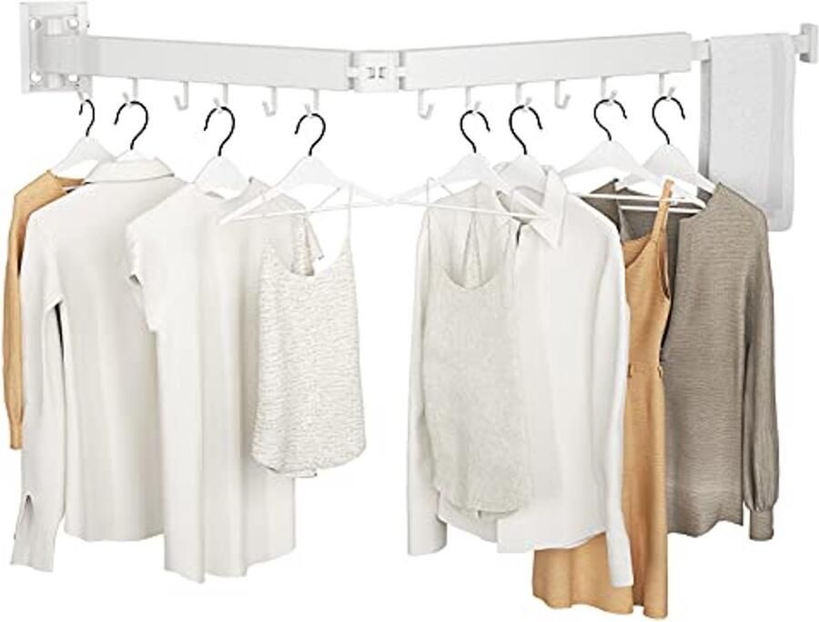 Intrekbaar droogrek voor kleding Ruimtebesparend en opvouwbaar wasrek voor balkon badkamer en appartement