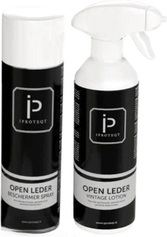 IProteqt Open Leder Vintage Lotion 500ml + Beschermer Spray 500ml