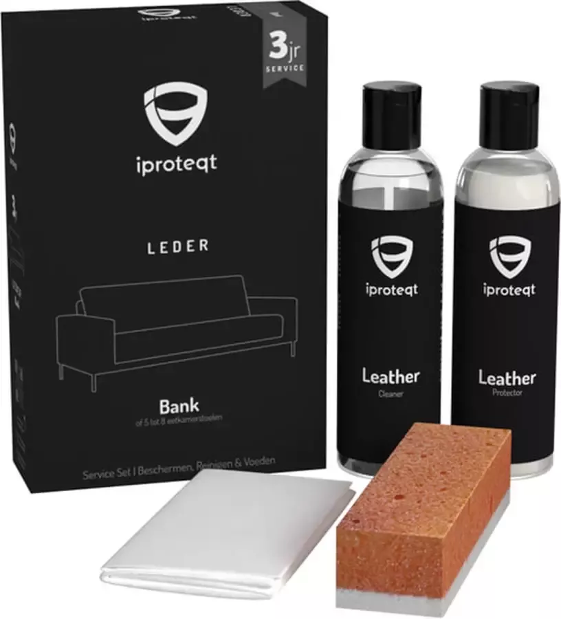 IProteqt Vlekkenkit bank Leder Beschermer & Leder reiniger (zonder vlekkenservice)