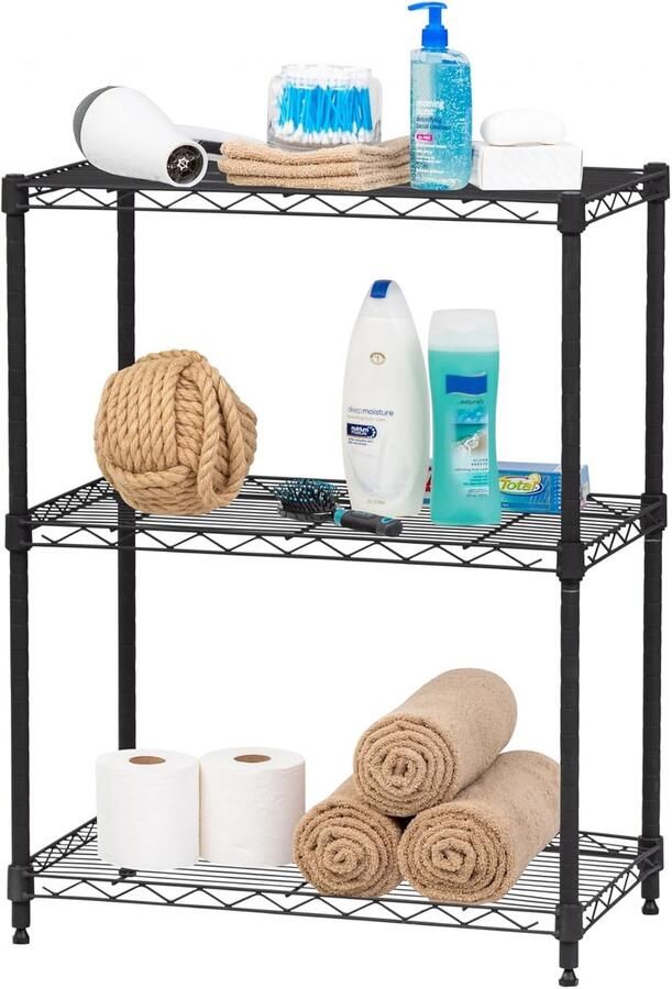 Iris Ohyama Metalen Rek Zwart 3 Niveaus Verstelbaar