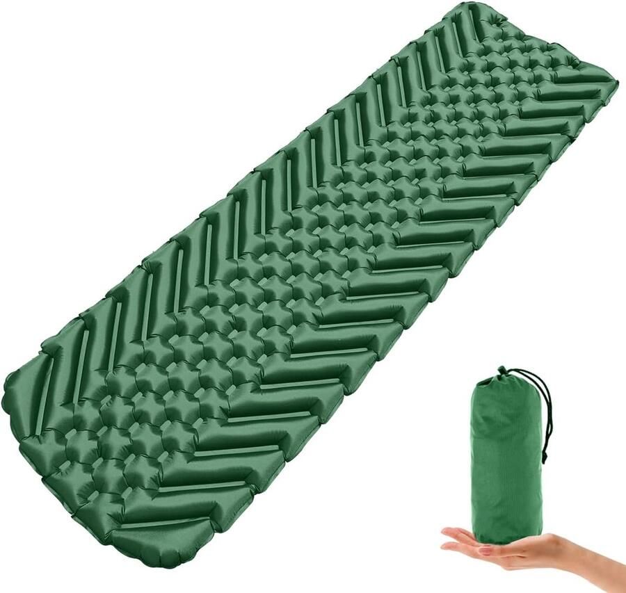 Isomat Camping Outdoor Ultralicht Camping Isomat Opblaasbaar Waterdicht Opvouwbaar Luchtmatras Kleine Verpakkingsgrootte Camping Mat Slaapmatten voor Camping Wandelen Sport Reizen Backpacking
