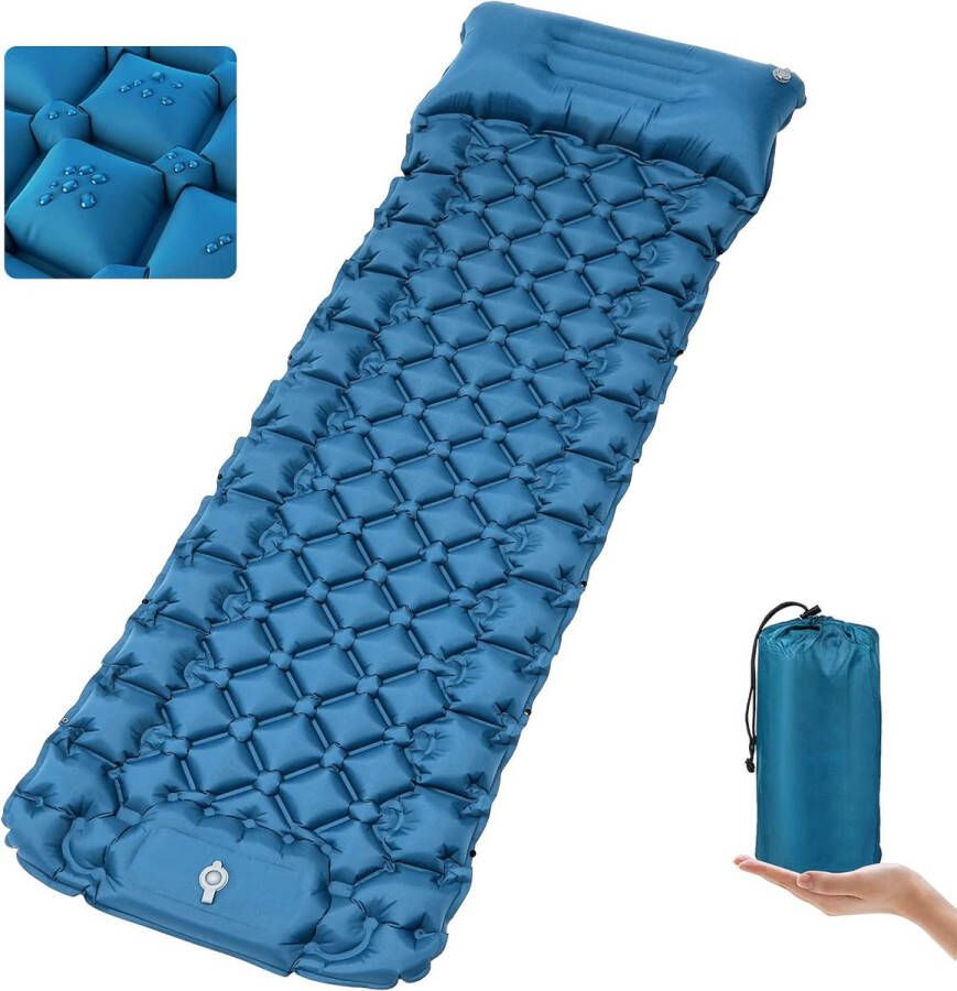 Isomat zelfopblazend 9 cm verdikt luchtmatras camping met voetpomp kussen en kussen draagbaar ultralicht slaapmat campingmatras opblaasbaar matras outdoor voor wandelen