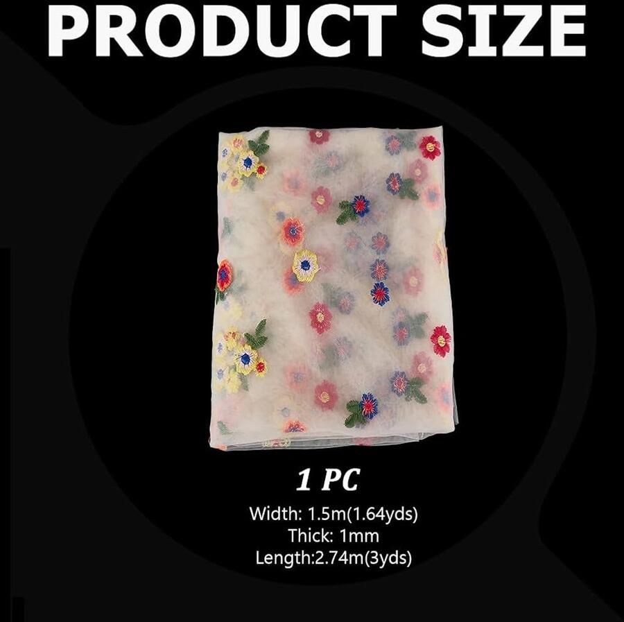 Ivoor borduurwerk madeliefje tafelloper zachte stof 3 yards