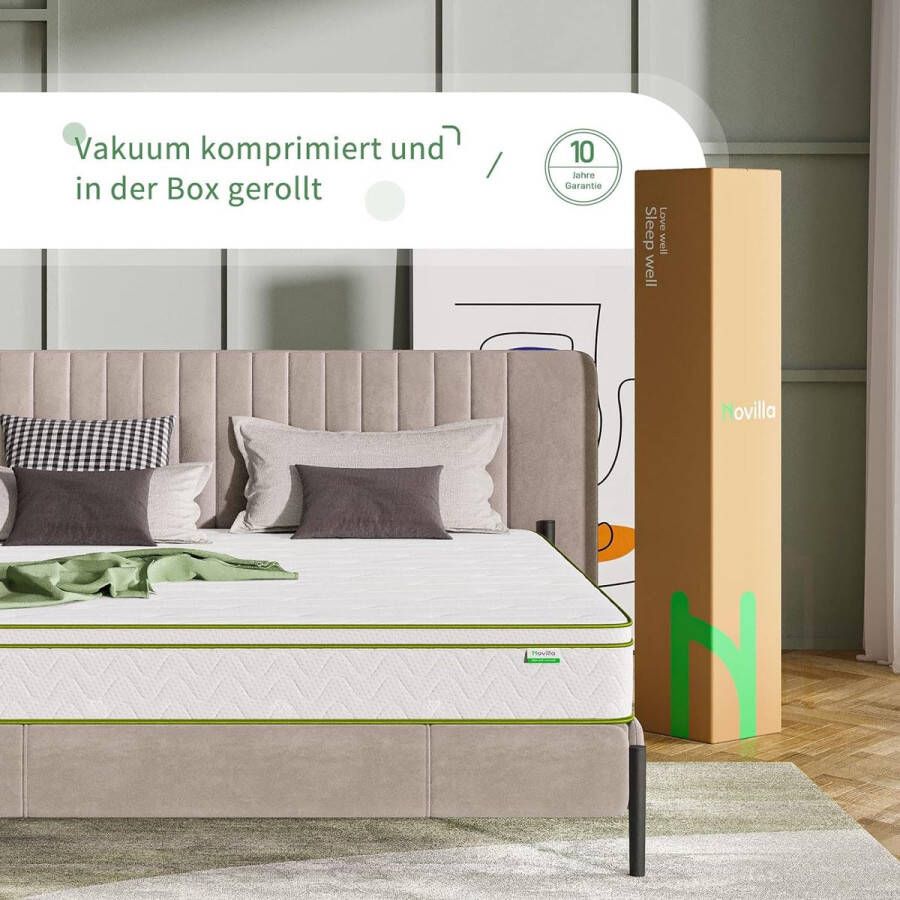 Izer Matras 180 x 200 cm H2 H3 pocketveringmatras schuim middelharde pocketveringmatras pocketvering hybride matras hardheidsgraad hoogte 22 cm wit