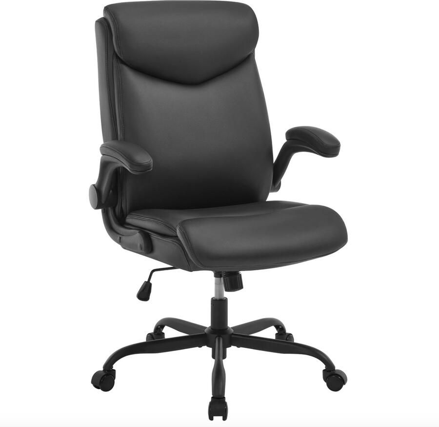 J&R Bureaustoel bureau stoel Gaming stoel Game stoel Stoel op wielen Verstelbare armsteun Hoogte verstelbaar PU Leer Zwart