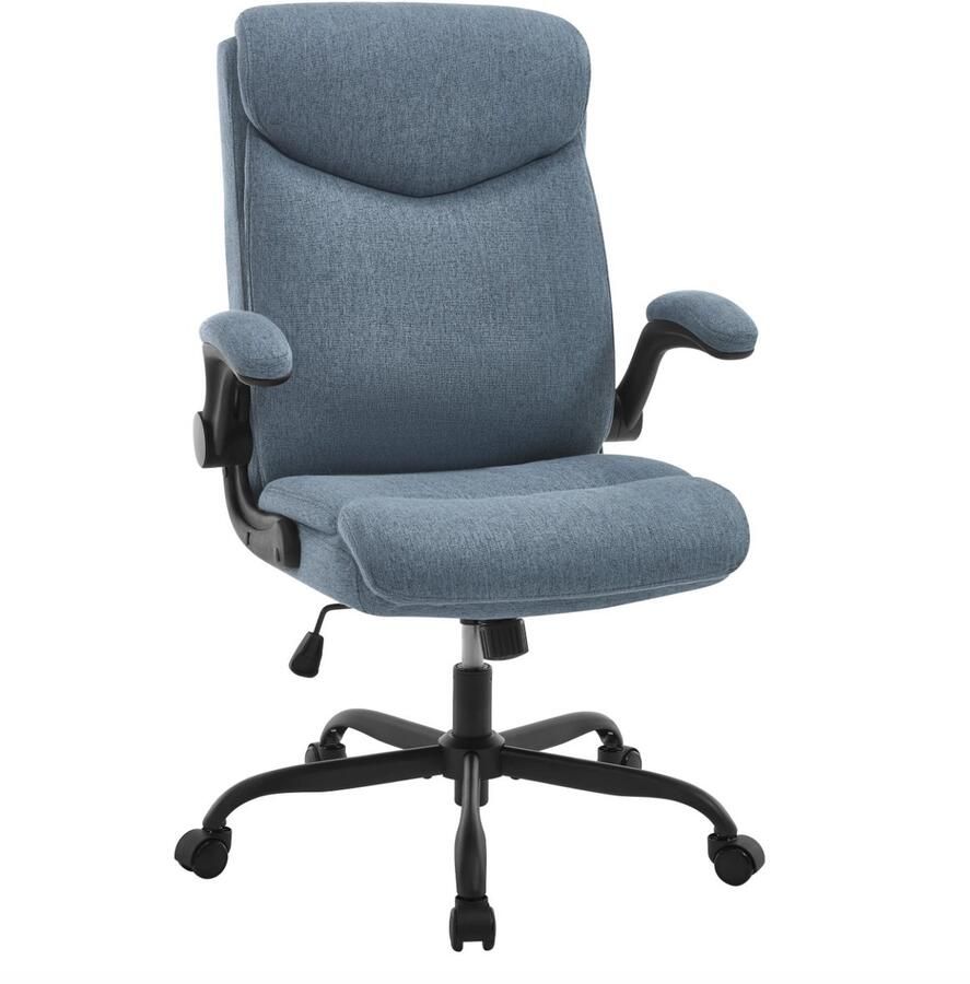 J&R Bureaustoel bureau stoel Gaming stoel Game stoel Stoel op wielen Verstelbare armsteun Hoogte verstelbaar Katoen Blauw