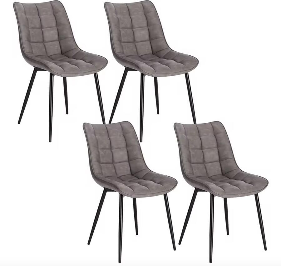 J&R Eettafel Set Eethoek Eetkamerstoelen Stoelen Eettafel 4 stoelen Patroon Geel Grijs Wit