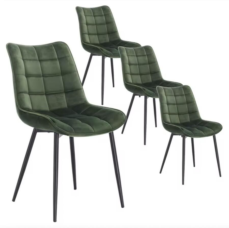 J&R Eetkamer Stoelen Eettafel Kuipstoel Kantoor Set van 2 Rood Blauw Grijs Wit Ruitpatroon