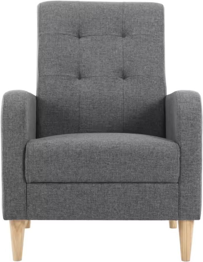 J&R Fauteuil Leesstoel Relax stoel Relax fauteuil Linnen stoel Grijs