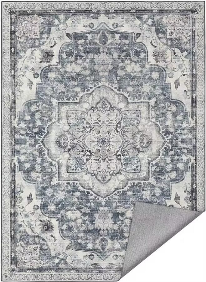J&R Vloerkleed Tapijt Woonkamer Zacht Kleed Karpet Wasbaar Anti-slip Vintage Grijs Formaat 120x170x1cm
