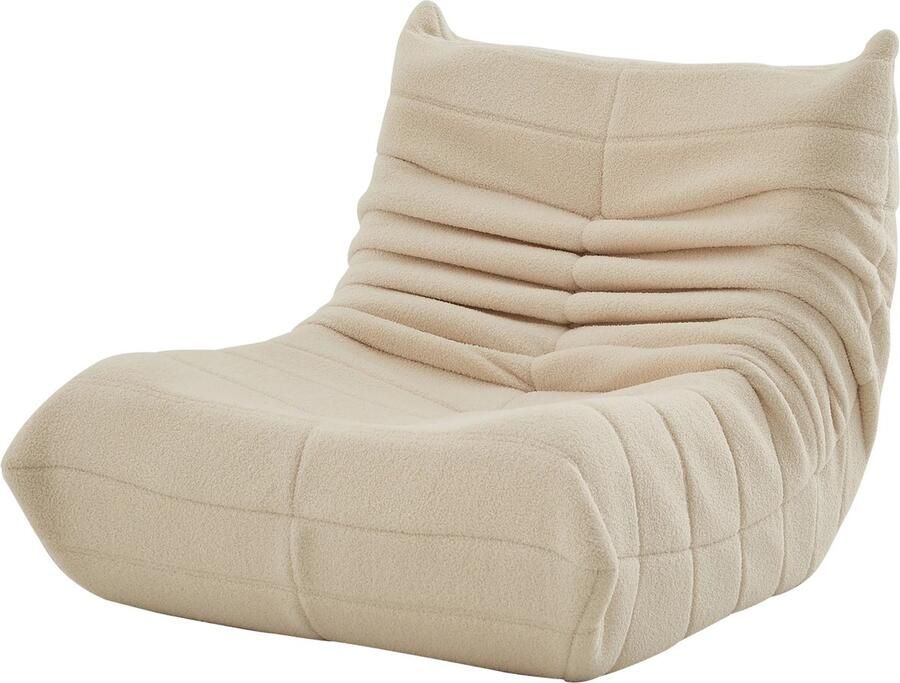 J&R Zitzak Luie stoel Luie bank Fauteuil Wachtkamerstoel Sofa Kinderkamer stoel 1 persoonsbank Beige