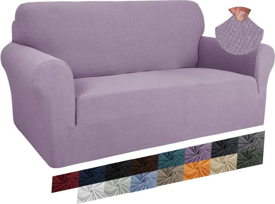 Jacquard bankovertrek 2-zits super stretch antislip liefdeszitje honden huisdiervriendelijke Loveseat hoezen lichtpaars