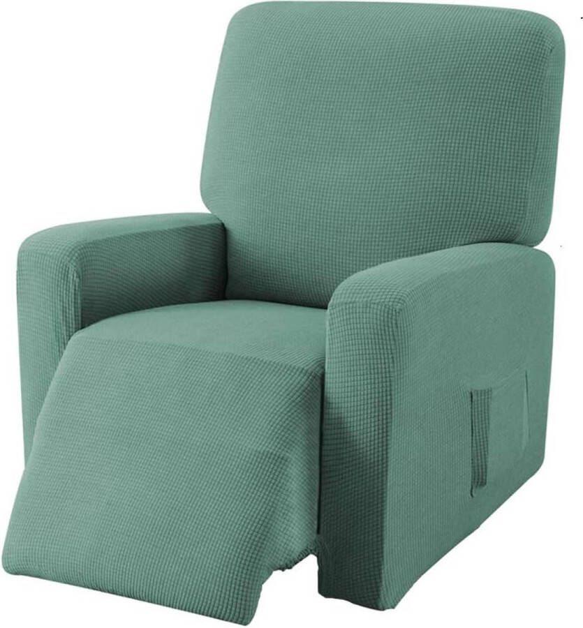 Jacquard fauteuilhoes fauteuilbeschermer stretchhoes voor fauteuil compleet elastische hoes voor tv-stoel ligstoel fauteuil (lichtgroen)