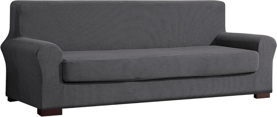 2-delige bankovertrek jacquard bankovertrek meubelbescherming antislip bankhoes + bekleding 3-zits donkergrijs 185 235 cm - Foto 2