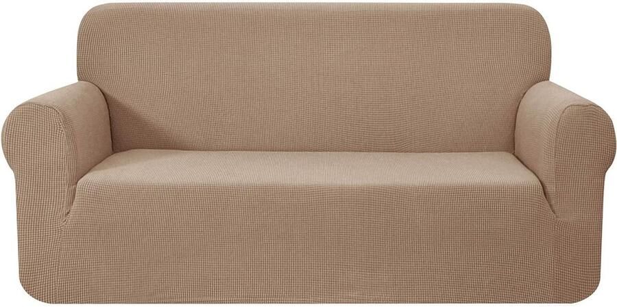 1 stuks Jacquard Stretch Sofa Cover met Antislip Schuim Armleuningen Elastische Sofa Cover Decoratie 3-zits Camel