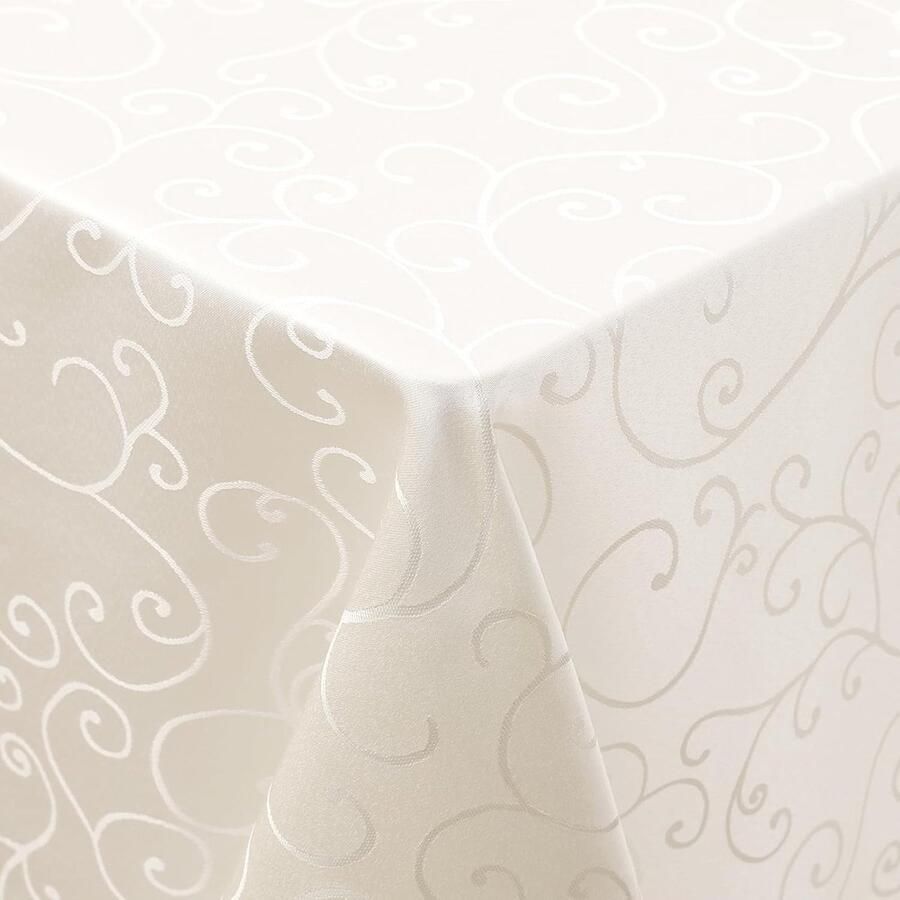 Afwasbaar tafelkleed krasbestendig 1 stuk beige polyester 130 x 220 cm