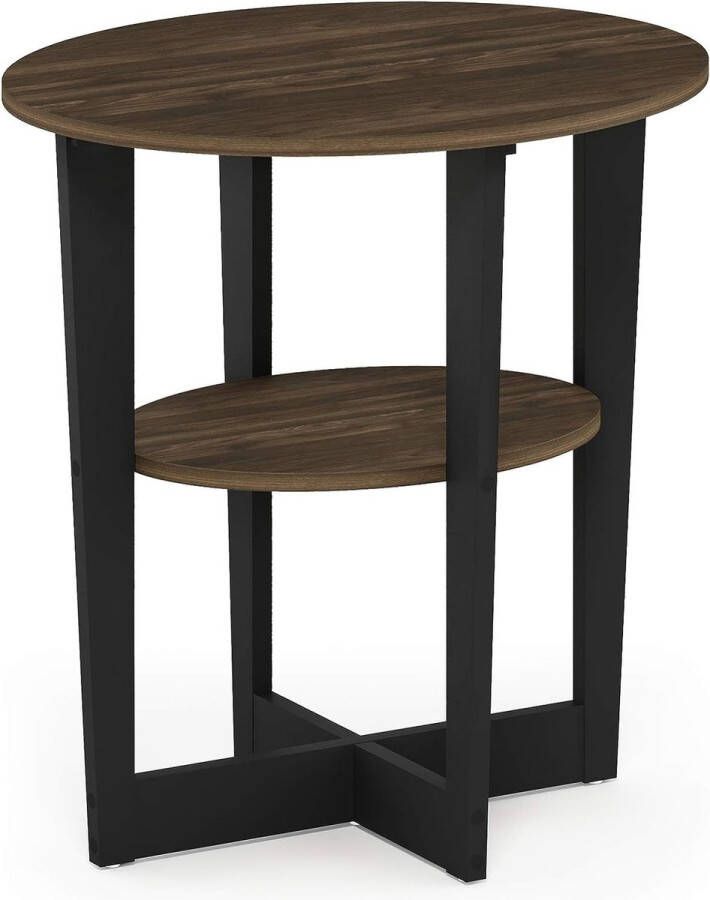 Jaya ovale bijzettafel hout Columbia walnoot zwart 1-pack