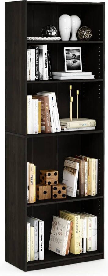 JAYA Simply Home Boekenkast met 5 planken Espresso