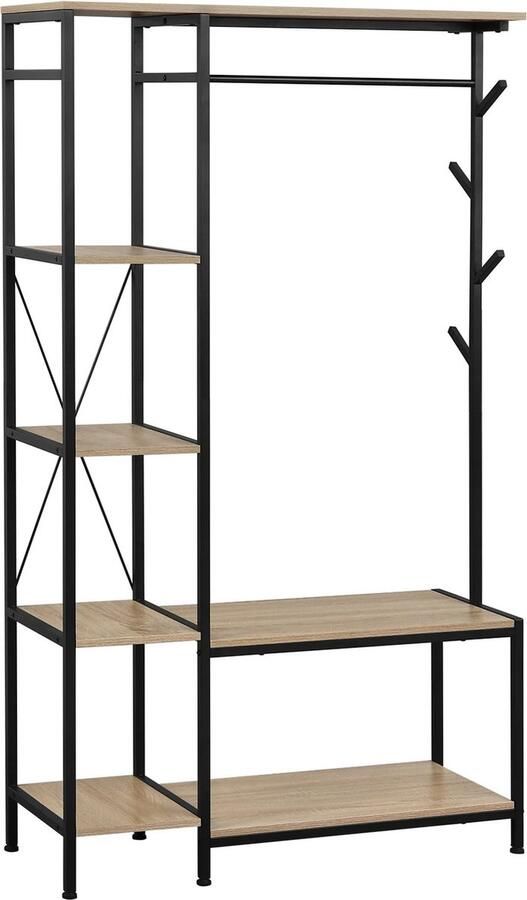 RM Store Kapstok Kledingrek Kleerhanger Opbergkast Kledingrail 3 In 1 Ontwerp Industrieel 100x40x175 cm