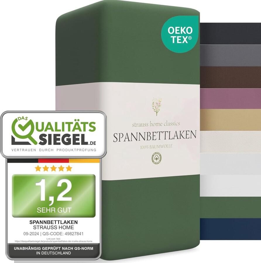 Jersey Hoeslakens 100% Katoen 180x220-200x220 cm Oversized Waterbed Boxspringbed Groen