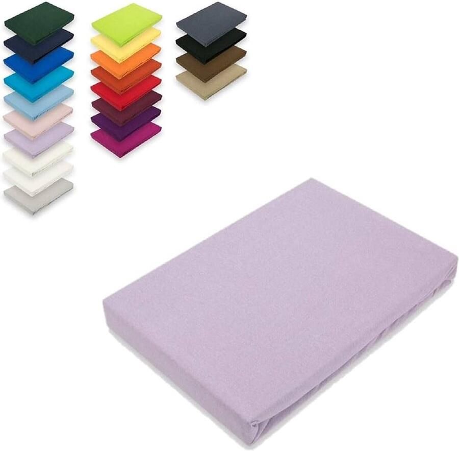 Jersey Spannbettlaken Flieder Katoen 160 x 200 cm