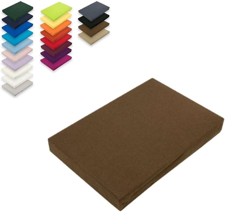 Jersey Spannbettlaken Schokobraun 200 x 200 cm Katoen