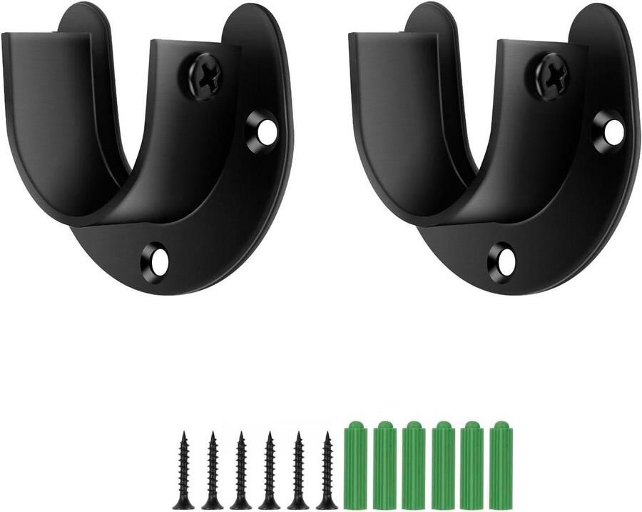 JGS Premium 2 stuks roestvrijstalen gordijnroedehouders voor kledingkast en balkon