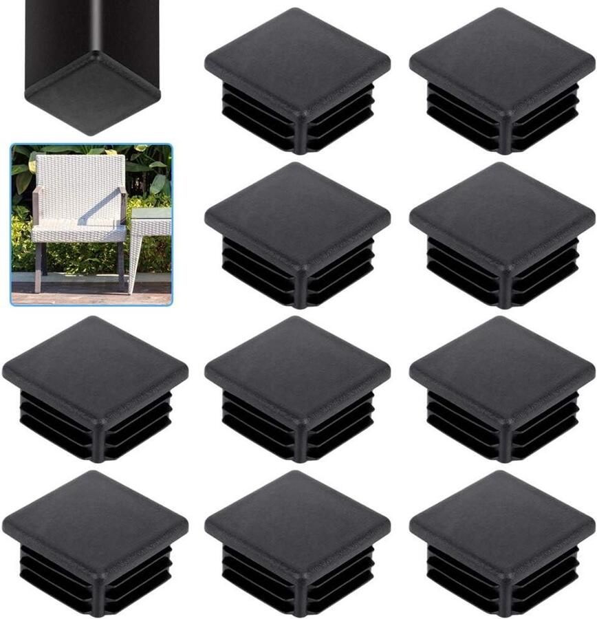 JGS Premium Buisstoppen 30 * 30mm Zwart Set van 20 stuks. Geschikt voor Vierkante Buizen