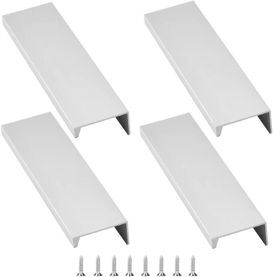 JGS Premium Moderne Zilveren Verborgen Greep voor Kast 4 stuks Keukenkast Handgrepen Aluminium Ladehandgreep