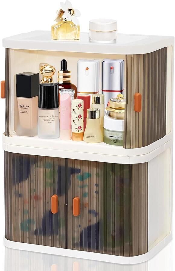 JGS Premium Opvouwbare opbergdozen met schuifdeuren Stapelbare kledingkast organizer voor keuken en slaapkamer