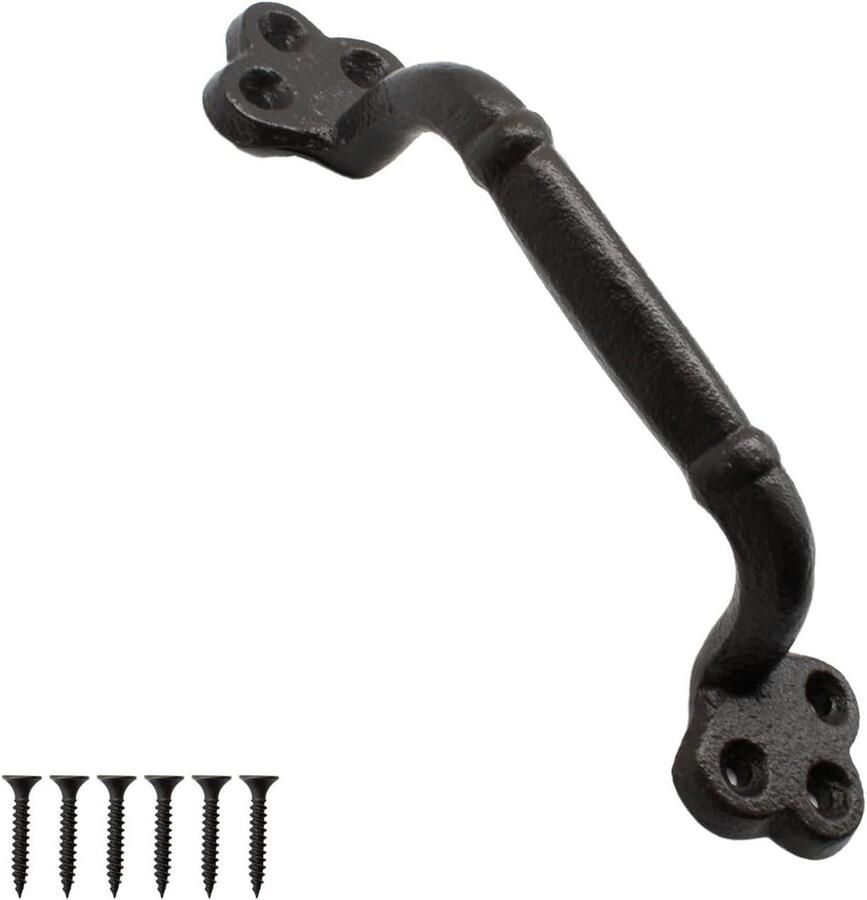 JGS Premium Retro deurgrepen zwart 220 mm gietijzeren keukengrepen voor houten deuren garage kledingkast