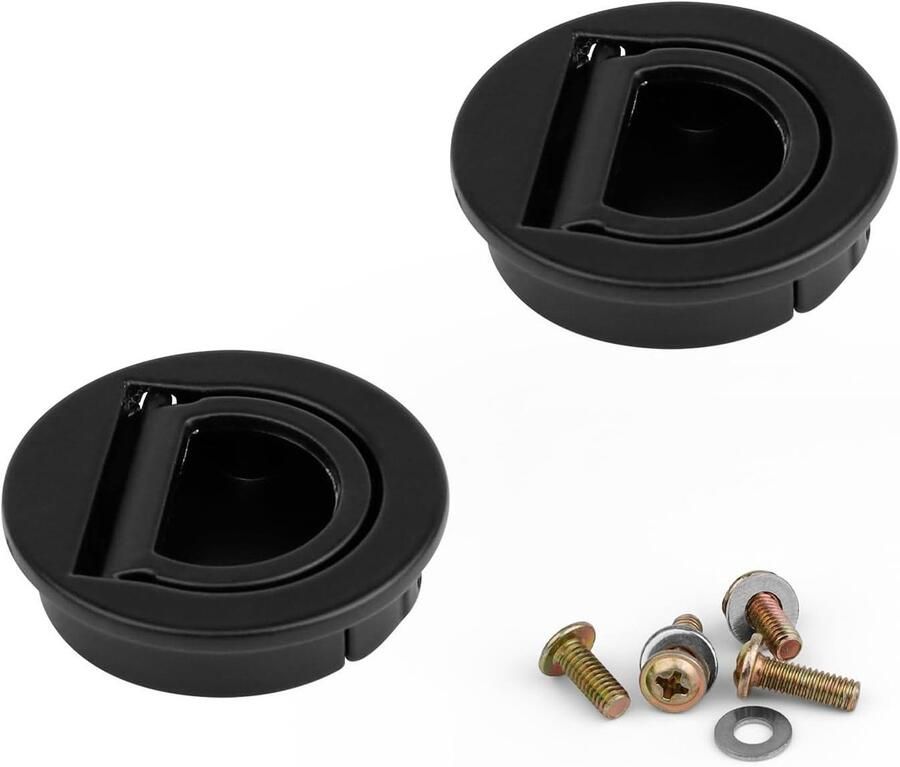 JGS Premium Set van 2 zwarte ronde handgrepen met schroeven Meubelbeslag voor laden en make-uptafel