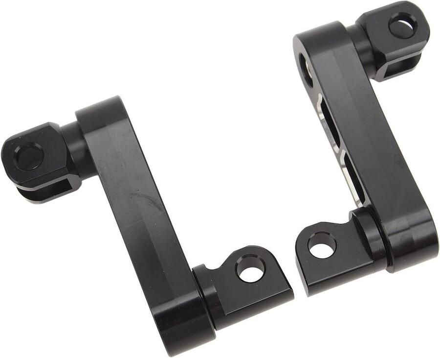 JGS Premium Motorfiets Voetsteun Snelwegbeugel In Hoogte Verstelbaar Passagiersvoetsteunen Aluminium Mannelijke Voetsteun Zwart Comfortabel Rijden