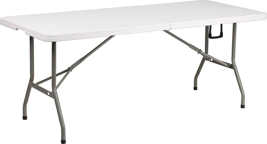 JGS Robuuste Opvouwbare Multifunctionele Tafel voor Binnen- en Buitengebruik 182 9 x 76 2 x 73 7 cm Granietwit