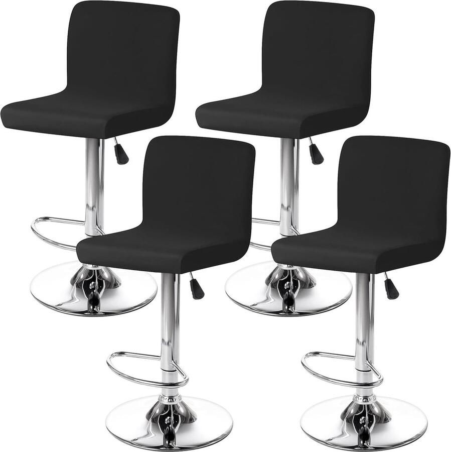 JGS Set van 4 Verstelbare Stoelhoezen voor Barstoelen met Rugleuning