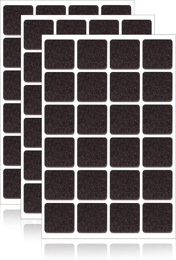 JIYIN 72 viltglijders 22 mm viltdoppen zelfklevend bruin 3 mm dikke viltdoppen voor stoelen meubelglijders viltpads vloerbeschermers en meubelbescherming (vierkant en rond) vierkant