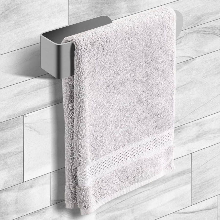 Joejis Zelfklevende Handdoekhouder Badkamer 19 cm Wandmontage voor Badkamer Handdoeken Sterk Zelfklevend 3M Roestvrij Staal Boren niet nodig