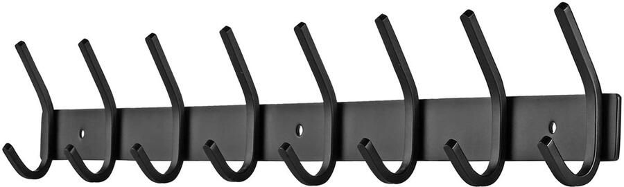 JOLY FANG kapstokhaak roestvrijstalen kapstokhaak met 8 haken multifunctionele handdoekhaak voor garderobekast badkamer keuken (zwart 8 haken)