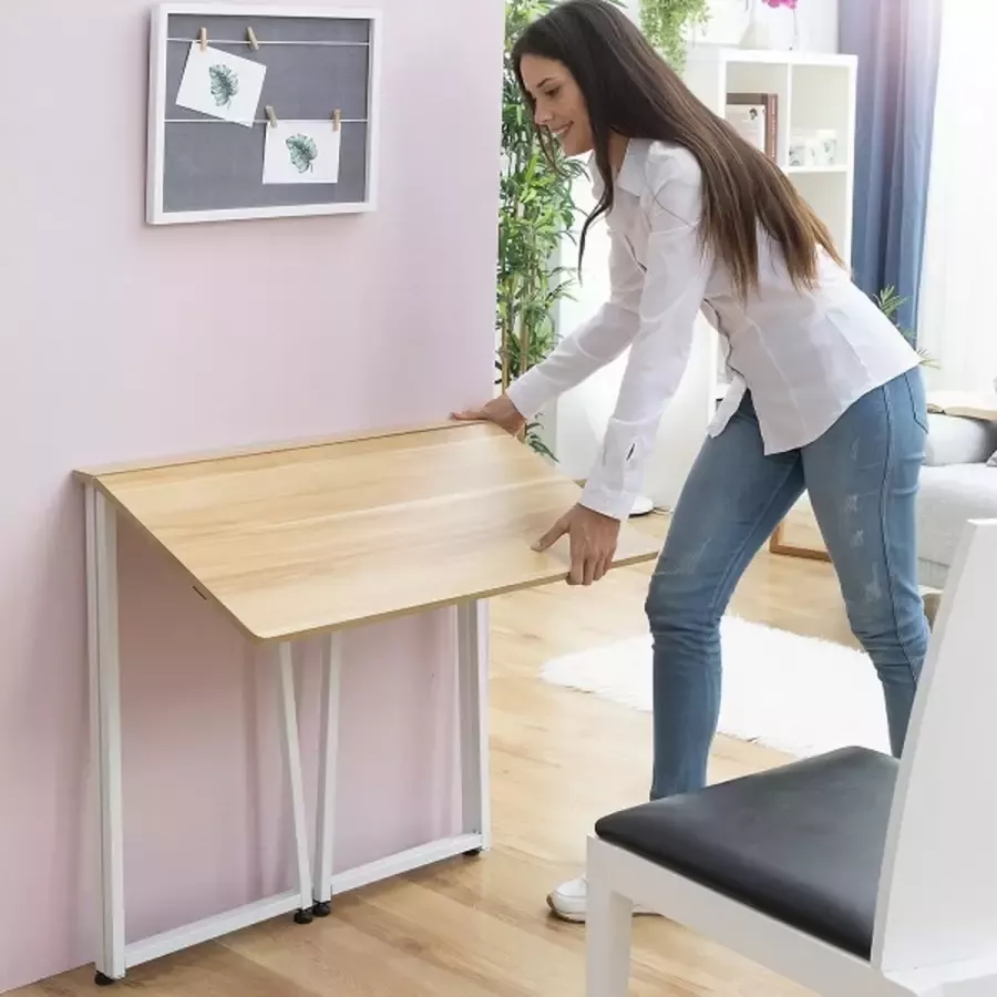 JouwKoopje Opvouwbaar bureau tafeltje met legplank thuiswerk