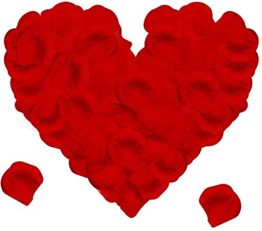 Jsdoin 1200 stuks kunstmatige rozenblaadjes Valentijnsdag romantische decoratie rozenblaadjes bruiloft voor verstrooiing Valentijnsdag het middelpunt van de tafel verjaardag romantische sfeer