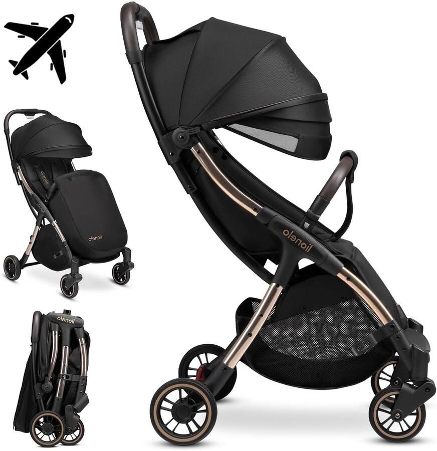 Julie One Stroller for children 0 to 4 years 22 kg Light and foldable Backrest adjustment from seat to lying position and footrest Footmuff Mosquito net Bag Wheels with shock absorbers