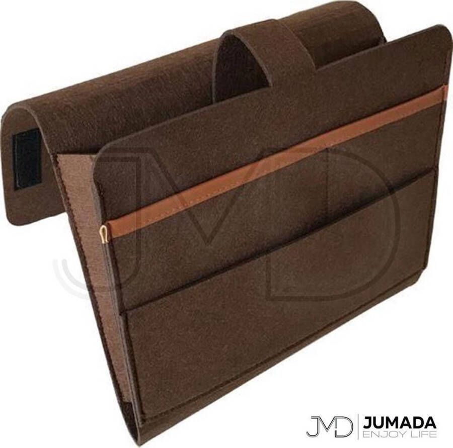 Jumada's Nachtkastje Opbergtas Bedopberger Tijdschriftenhouder Opbergzak Bed Opbergzak Bank Opbergzak Magazijn Opberger Tablet Opberger Multifunctionele Organizer Bruin