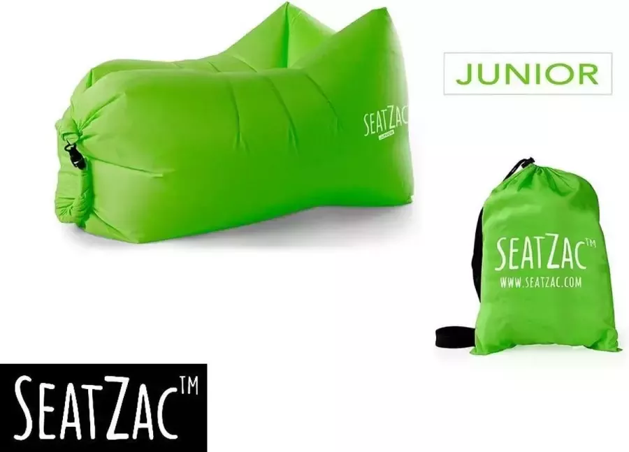 Junior Zitzak Seatzac Junior Groen 50 x 95 x 40 cm Vulbaar met lucht Camping Strand Tuin Kids
