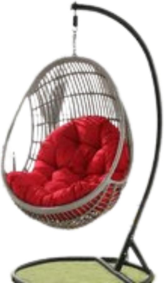 Jurrys Stoelkussen Buiten Binnen Tuin 80cm x 110cm Rond Schommel Egg hangstoel Zitkussen Rood