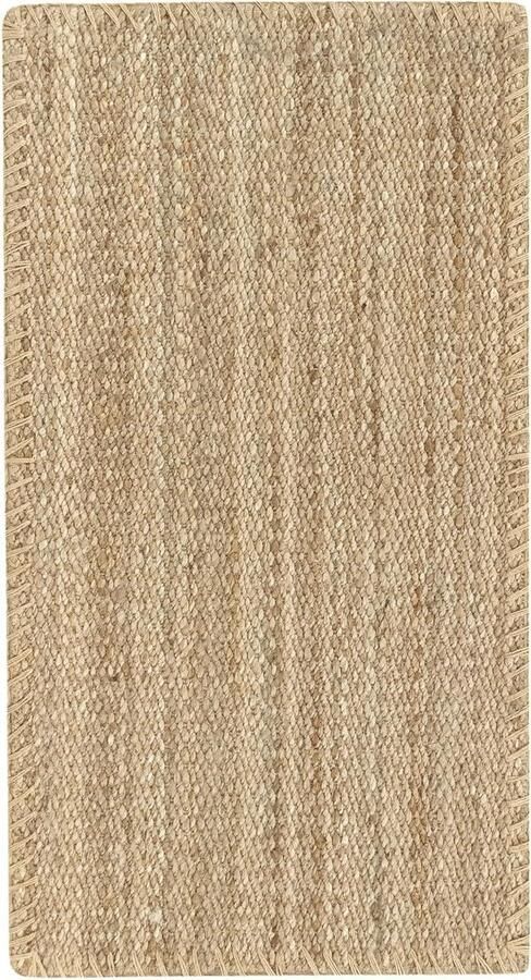 Jute Tapijt Zacht Vloerkleed en Hoge Sterkte Handgeweven Woonkamer Eetkamer Slaapkamer Hal Tapijt Natuurlijke Jute Vezels 110x60 cm